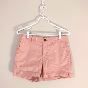 Pink Daisy Patterned Shorts